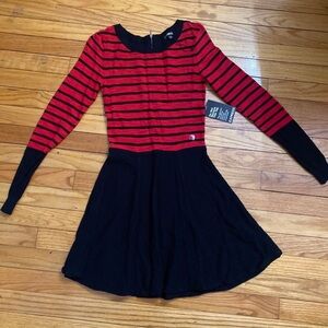 Express Red and Black Striped dress